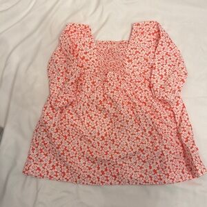 Floral Red and White Tea Collection Dress